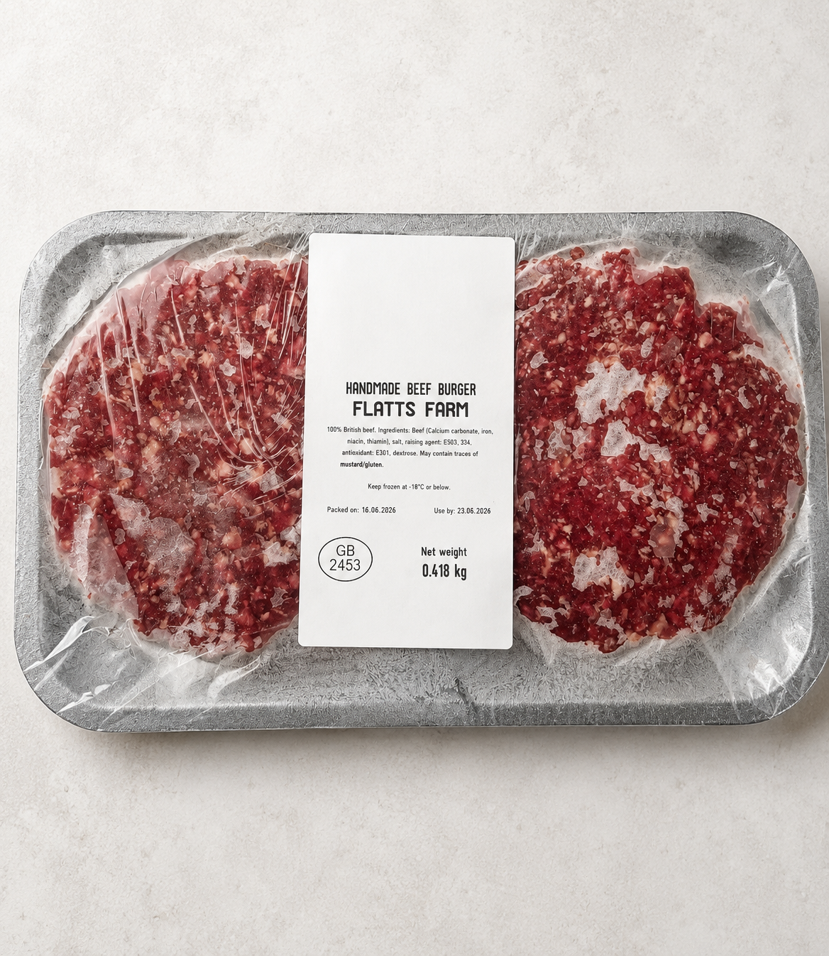 Beef burgers (pack of 4) - estimated 0.44 kg